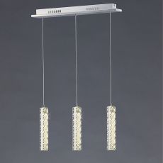 Galaxy Linear Pendant 3 Drop LED 4000K 3 X 3W Polished Chrome, Crystal