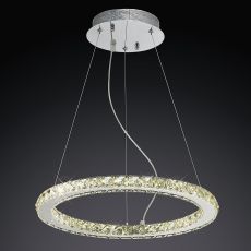 Galaxy 47cm Pendant Round Small 27W LED 4000K Polished Chrome/Crystal