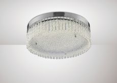 Aiden Large Round Flush Ceiling 21W 1900lm LED 4200K Polished Chrome/Glass, 3yrs Warranty