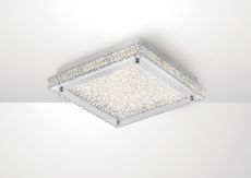 Ameribollita Square Flush Ceiling 18W 1530lm LED 4200K Stainless Steel/Crystal, 3yrs Warranty
