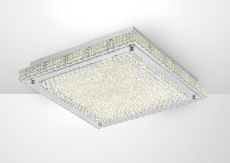 Ameribollita Square Flush Ceiling 21W 1700lm LED 4000K Stainless Steel/Crystal, 3yrs Warranty