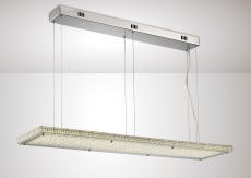 Ameribollita Linear Pendant 60W 5100lm LED C/W Remote 3000K-6000K Stainless Steel/Crystal,