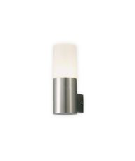 Alpin Upward Lighting Cylinder Wall Lamp, 10W LED IP44, Ext/Interior, 4000K, Stainless Steel /Frosted Polycarbonate Diffuser