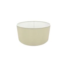 Sigma Round Cylinder, 400 x 180mm Faux Silk Fabric Shade, Ivory Pearl/White Laminate