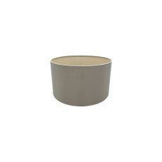 Sigma Round Cylinder, 300 x 170mm Dual Faux Silk Fabric Shade, Taupe/Gino Gold