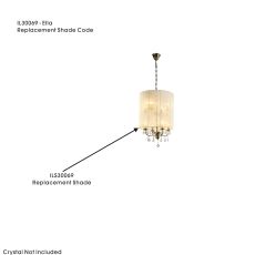 Ella Ivory Cmozarella replacement shade For IL30069, 520mmx500mm