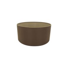 Sigma Round Cylinder, 400 x 180mm Dual Faux Silk Fabric Shade, Raw Cocoa/Grecian Bronze