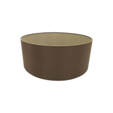 Sigma Round Cylinder, 500 x 200mm Dual Faux Silk Fabric Shade, Raw Cocoa/Grecian Bronze