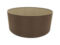 Sigma Round Cylinder, 600 x 220mm Dual Faux Silk Fabric Shade, Raw Cocoa/Grecian Bronze