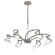 Dali Telescopic Pendant Convertible To Semi Flush 6 Light G9, Polished Chrome