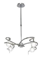 Dali Telescopic Pendant Convertible To Semi Flush 4 Light G9, Polished Chrome