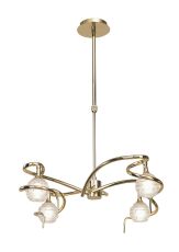 Dali 58cm Telescopic Pendant Convertible To Semi Flush 4 Light G9, Polished Brass