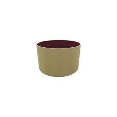 Sigma Round Cylinder, 300 x 170mm Dual Faux Silk Fabric Shade, Antique Gold/Ruby