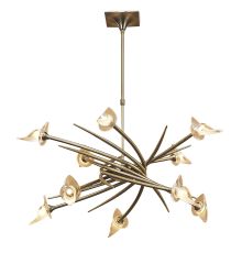 Flavia Pendant Up-Down Round 10 Light G9, Antiques Brass