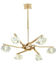 Alfa 63cm Telescopic Convertible To Semi Flush 6 Light G9, French Gold