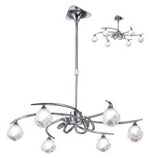 Fragma 69cm Telescopic Convertible To Semi Flush 6 Light G9, Polished Chrome