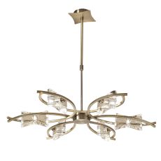 Kromo Telescopic Convertible To Semi Flush 6 Light G9, Antique Brass