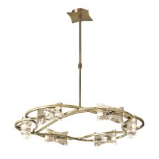 Kromo Telescopic 6 Light G9 Round, Antique Brass