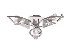 Kromo 44cm Ceiling 3 Light G9, Polished Chrome
