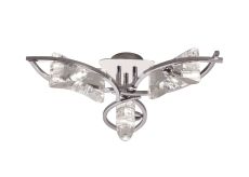 Kromo Ceiling 3 Light G9, Polished Chrome