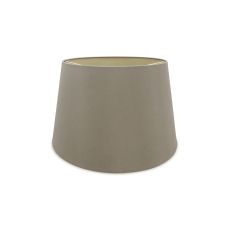 Sutton Dual Mount Round Empire, 350/450 x 280mm Dual Faux Silk Fabric Shade, Taupe/Gino Gold