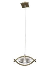 Kromo Pendant 1 Light G9, Antique Brass