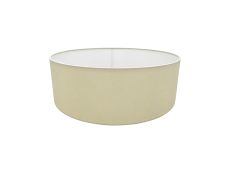 Serena Round Cylinder, 450 x 150mm Faux Silk Fabric Shade, Ivory Pearl/White Laminate