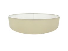 Serena Round Cylinder, 600 x 150mm Faux Silk Fabric Shade, Ivory Pearl/White Laminate