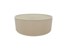 Serena Round Cylinder, 450 x 150mm Dual Faux Silk Fabric Shade, Nude Beige/Moonlight