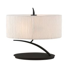 Eve Table Lamp 2 Light E27 Small, Anthracite With White Oval Shade