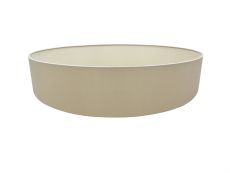 Serena Round Cylinder, 600 x 150mm Dual Faux Silk Fabric Shade, Nude Beige/Moonlight