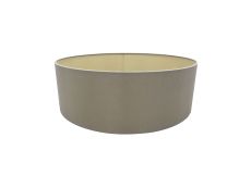 Serena Round Cylinder, 450 x 150mm Dual Faux Silk Fabric Shade, Taupe/Halo Gold