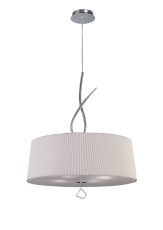 Mara Pendant 4 Light E27 Round, Polished Chrome With Ivory White Shade