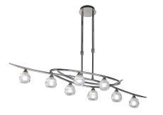 Loop Rectangular Telescopic 8 Light G9 ECO Line, Polished Chrome