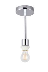 Baymont Polished Chrome 1 Light E27 Universal Semi Flush Fixture, Suitable For A Vast Selection Of Shades