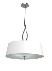 Ninette Pendant 4 Light E27, Polished Chrome With Ivory White Shades