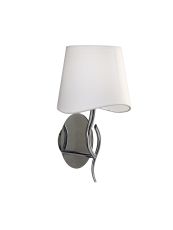 Ninette Wall Lamp Switched 1 Light E14, Polished Chrome With Ivory White Shade