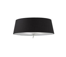 Ninette Flush Ceiling 4 Light E27, Polished Chrome With Black Shade