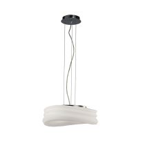 Mediterraneo 37cm Pendant 2 Light E27 Medium, Polished Chrome / Frosted White Glass