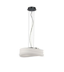 Mediterraneo Pendant 2 Light E27 Medium, Polished Chrome / Frosted White Glass