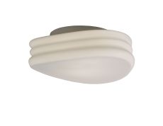 Mediterraneo Flush Ceiling / Wall 2 Light E27 Medium, Frosted White Glass