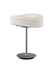Mediterraneo Table Lamp 2 Light E27 Medium, Polished Chrome / Frosted White Glass