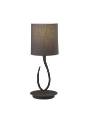 Lua Table Lamp 1 Light E27, Small Ash Grey With Ash Grey Shade