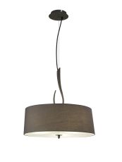 Lua Single Pendant 3 Light E27, Ash Grey With Ash Grey Shade