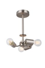 Baymont Satin Nickel 3 Light E27 Universal Semi Flush Fixture, Suitable For A Vast Selection Of Shades