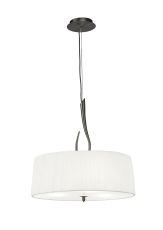 Lua Single Pendant 3 Light E27, Satin Nickel With White Shade