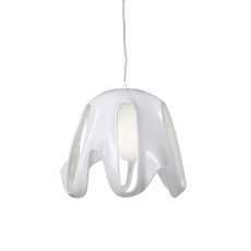 Phantom Pendant 1 Light E27, Gloss White/Frosted White Glass/Polished Chrome