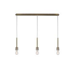 Baymont Antique Brass 3 Light E27 Universal  Linear Pendant, Suitable For A Vast Selection Of Shades 3m