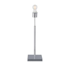 Camino Square Base Medium Table Lamp Without Shade, Inline Switch, 1 Light E27 Polished Chrome