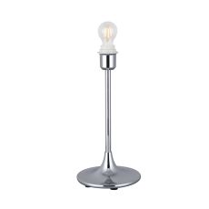 Crowne Round Curved Base Table Lamp Without Shade, Inline Switch, 1 Light E27 Polished Chrome